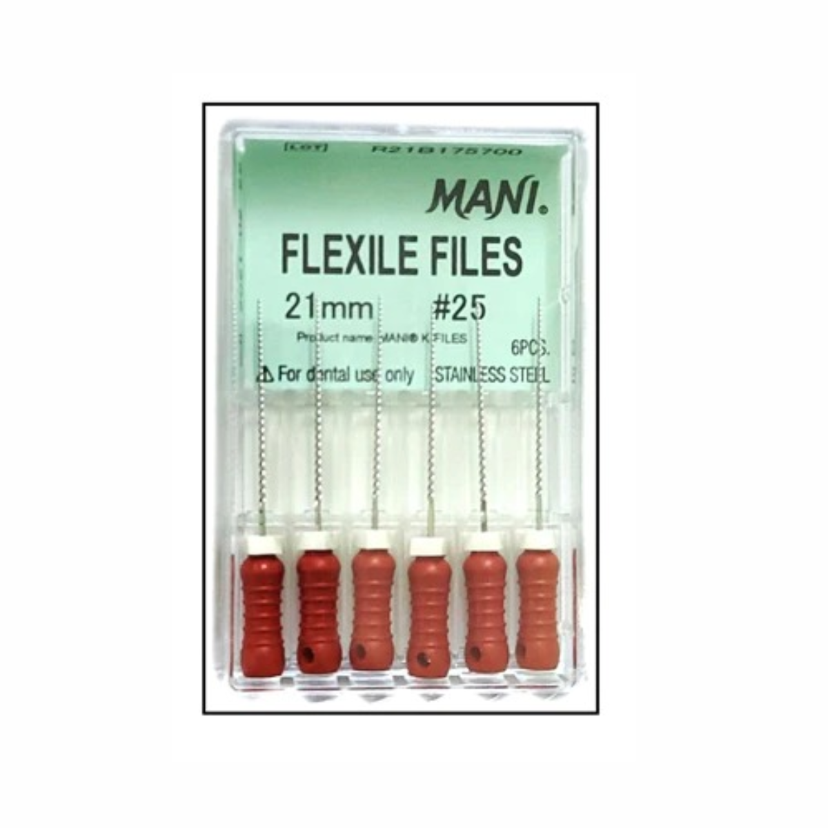 MANI Flexile Files 21mm | Stainless Steel Endodontic Hand Files | ISO Sizes |
