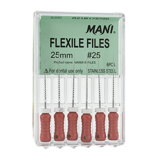 MANI Flexile Files 25mm | Stainless Steel Hand Files | Endodontic Root Canal Files |