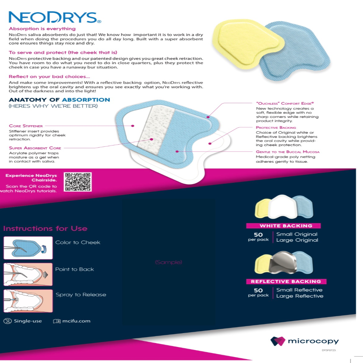 NeoDrys | Disposable Absorbent Dental Isolation Pads | Moisture Control System | Pack of 50