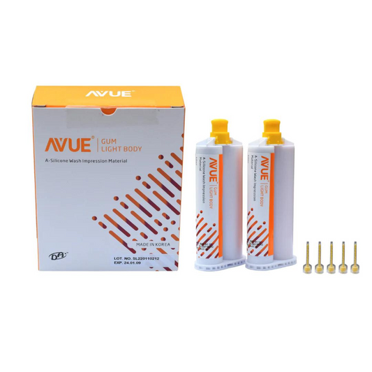AvueGum Light Body VPS Impression Material | Addition Silicone Light Body | 2 × 50 ml Cartridges