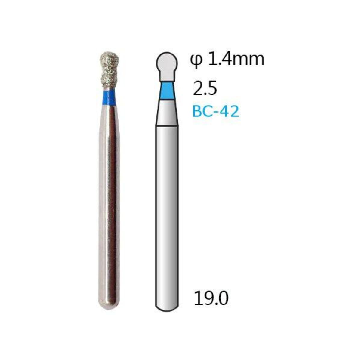 MANI Diamond Burs BC-31, BC-32, BC-42 & BC-43 | Ball Collar FG Diamond Burs | Standard Grit |