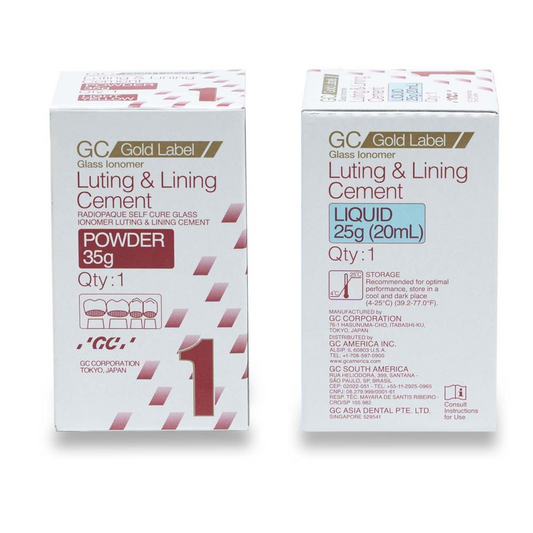 GC Gold Label Luting & Lining Cement | Glass Ionomer Dental Cement | Regular & Small Pack |