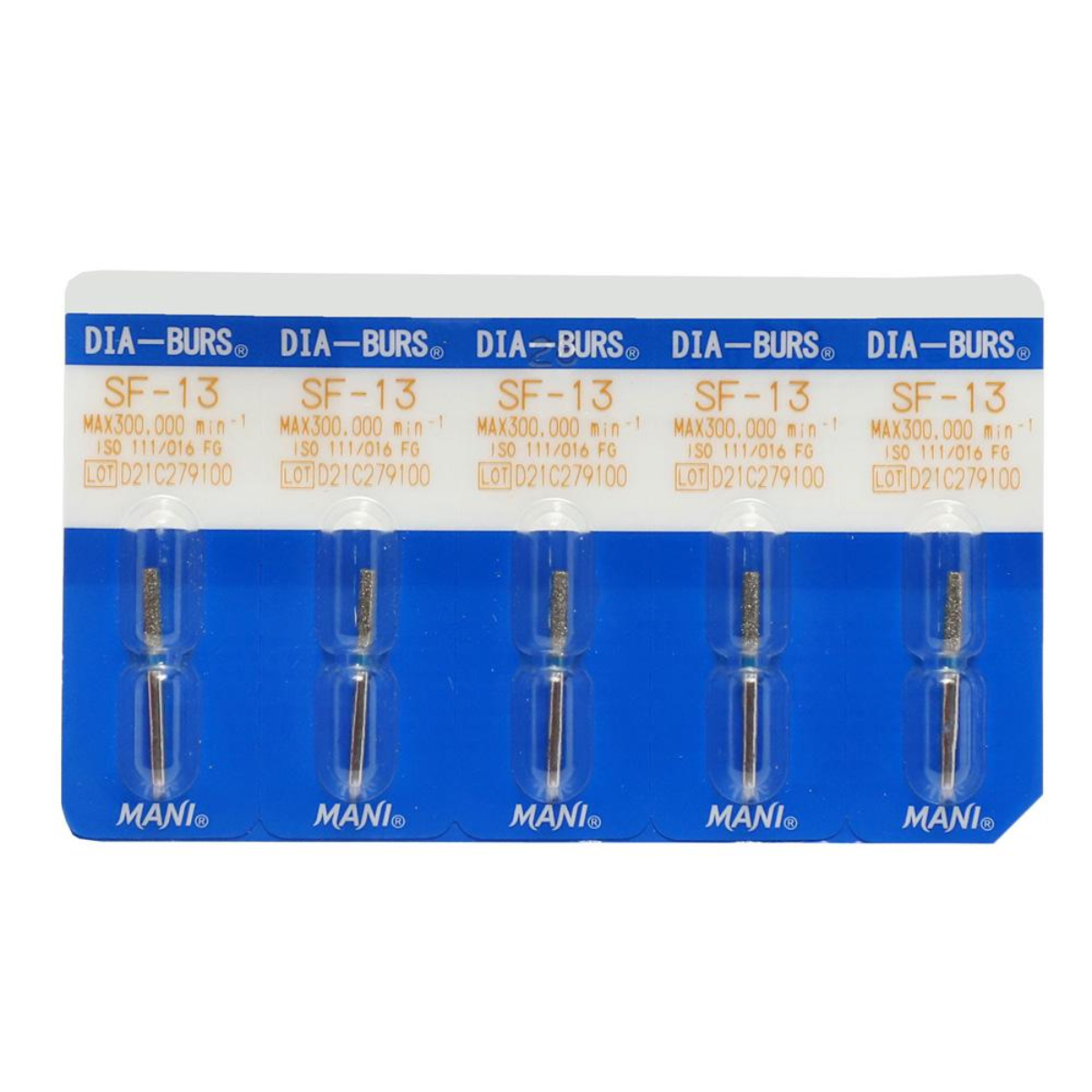 MANI Diamond Burs SF-11, SF-12, SF-13, SF-21, SF-31 & SF-41 | Straight Flat End FG Diamond Burs | Standard Grit |