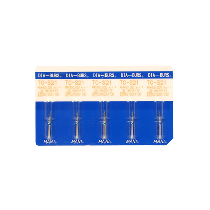 MANI Diamond Burs TC-11, TC-16, TC-21, TCS-21 & TC-26 | Taper Conical End FG Diamond Burs | Standard Grit |