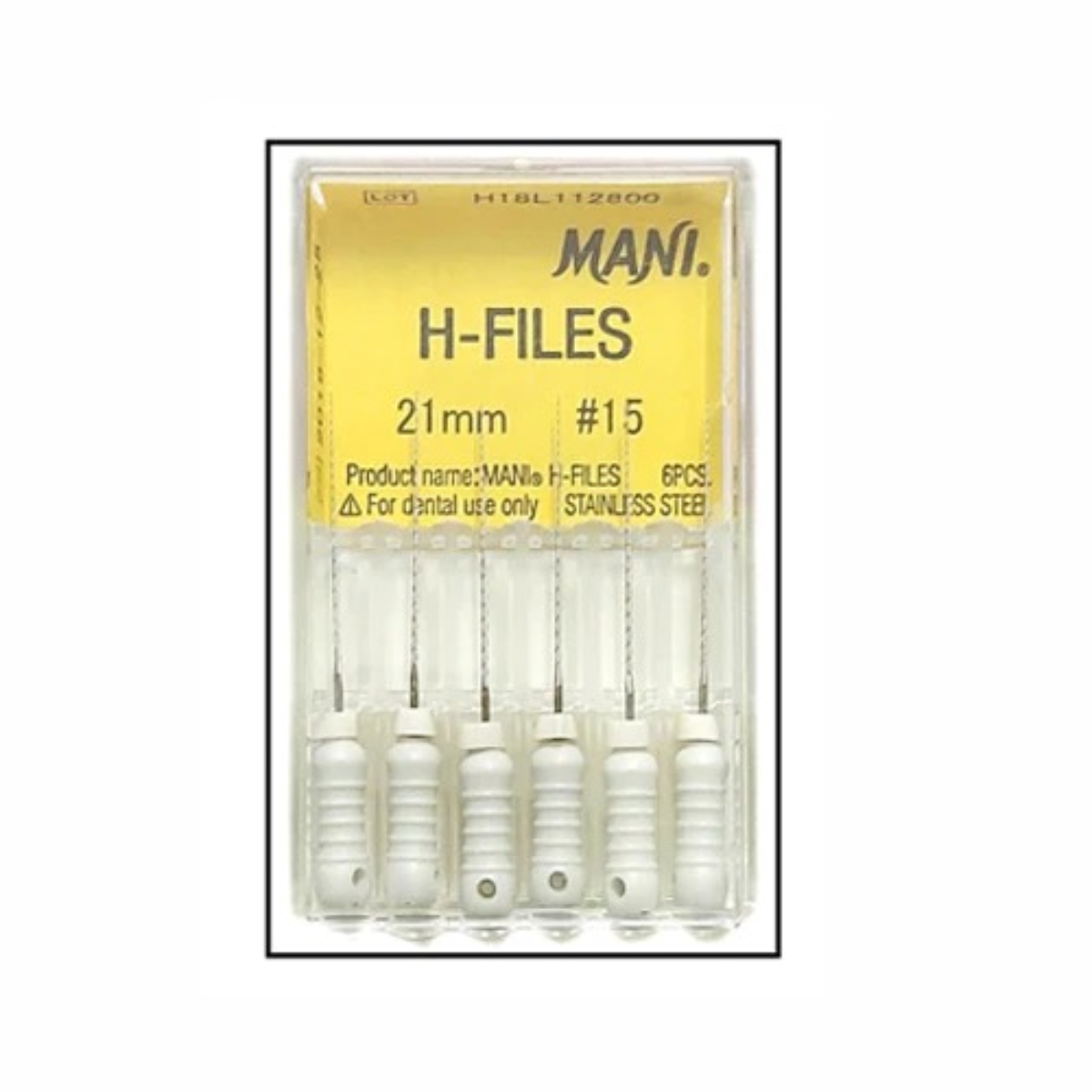 MANI H-Files 21mm | Stainless Steel Hedstrom Endodontic Hand Files | ISO Sizes |