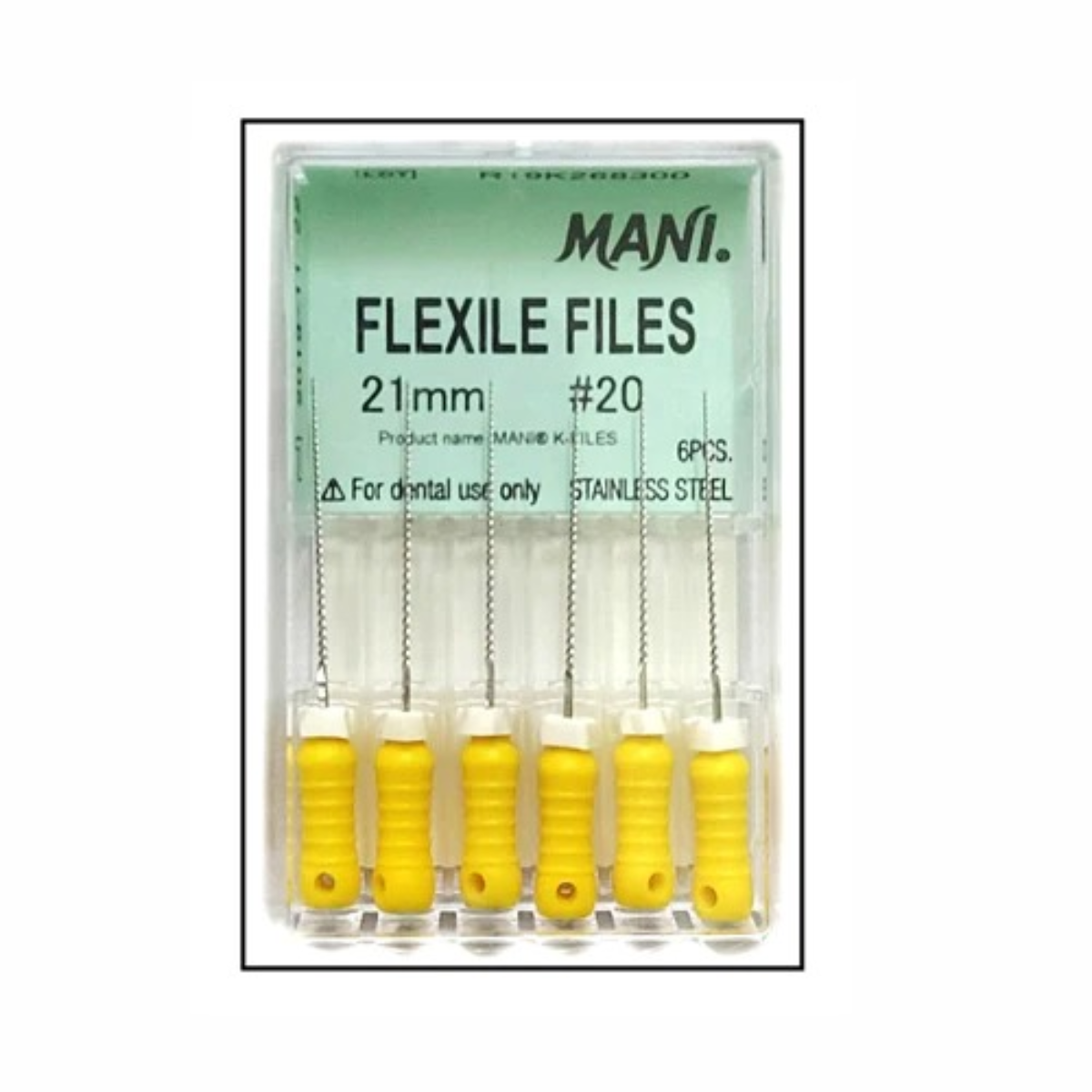 MANI Flexile Files 21mm | Stainless Steel Endodontic Hand Files | ISO Sizes |