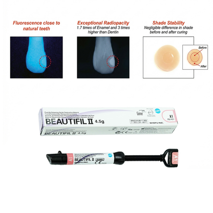 Shofu Beautifil II Refills | Giomer Universal Restorative Composite | Light-Cure Nano Hybrid Composite Syringe |