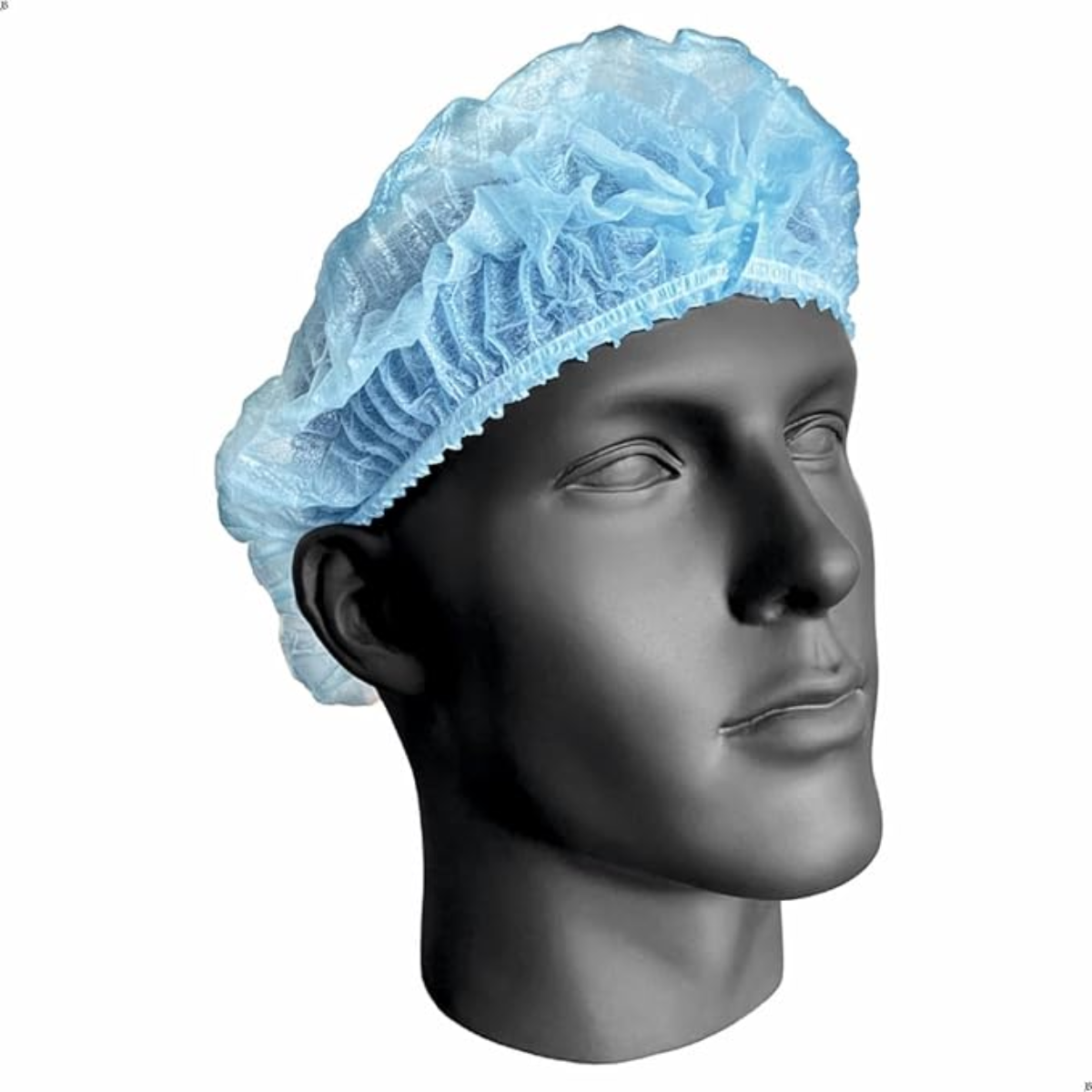 Blue Disposable Bouffant Cap 21" | Non-Woven Surgical Hair Cap | Elastic Head Cover | Pack of 100