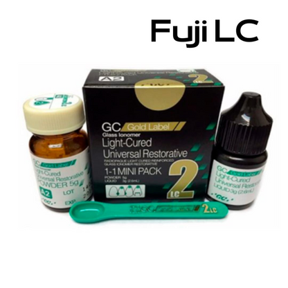 GC Fuji II LC Mini Pack | Light-Cured Resin-Modified Glass Ionomer Restorative Cement | Powder & Liquid |