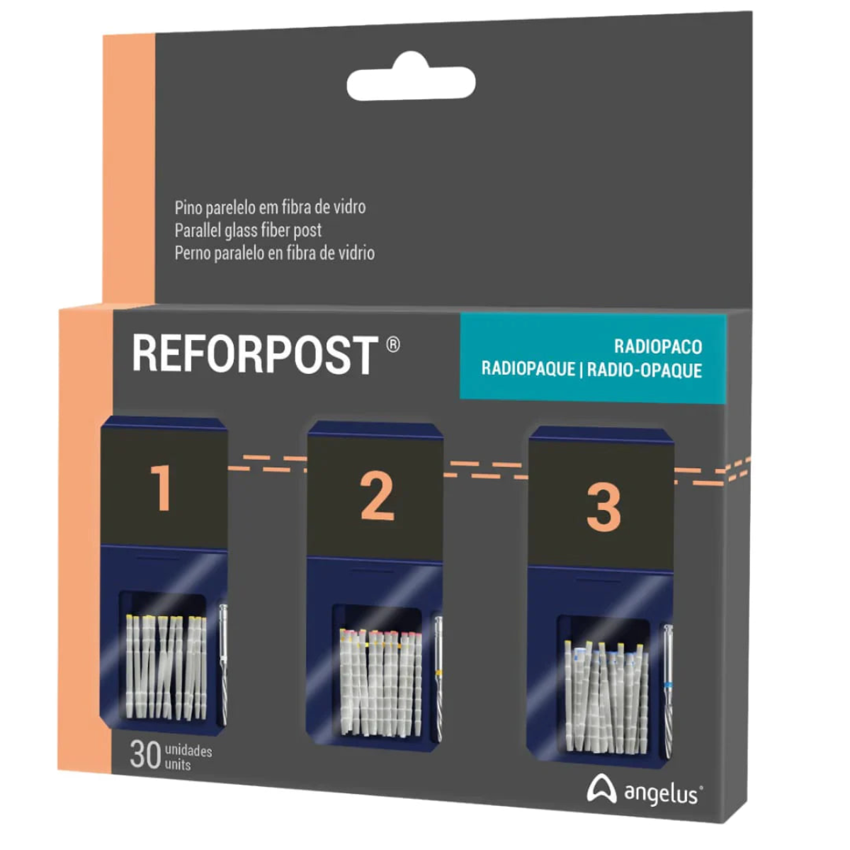Angelus Reforpost Fiber Glass Post | Intraradicular Fiber Reinforced Composite Root Canal Post | Dental Fiber Post