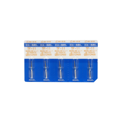 MANI Diamond Burs TF11, TF12, TF13, TF14, TF20, TF21, TFS21, TFS22, TF23, TF31, TF41 & TF42 | Taper Flat End FG Diamond Burs | Standard Grit |