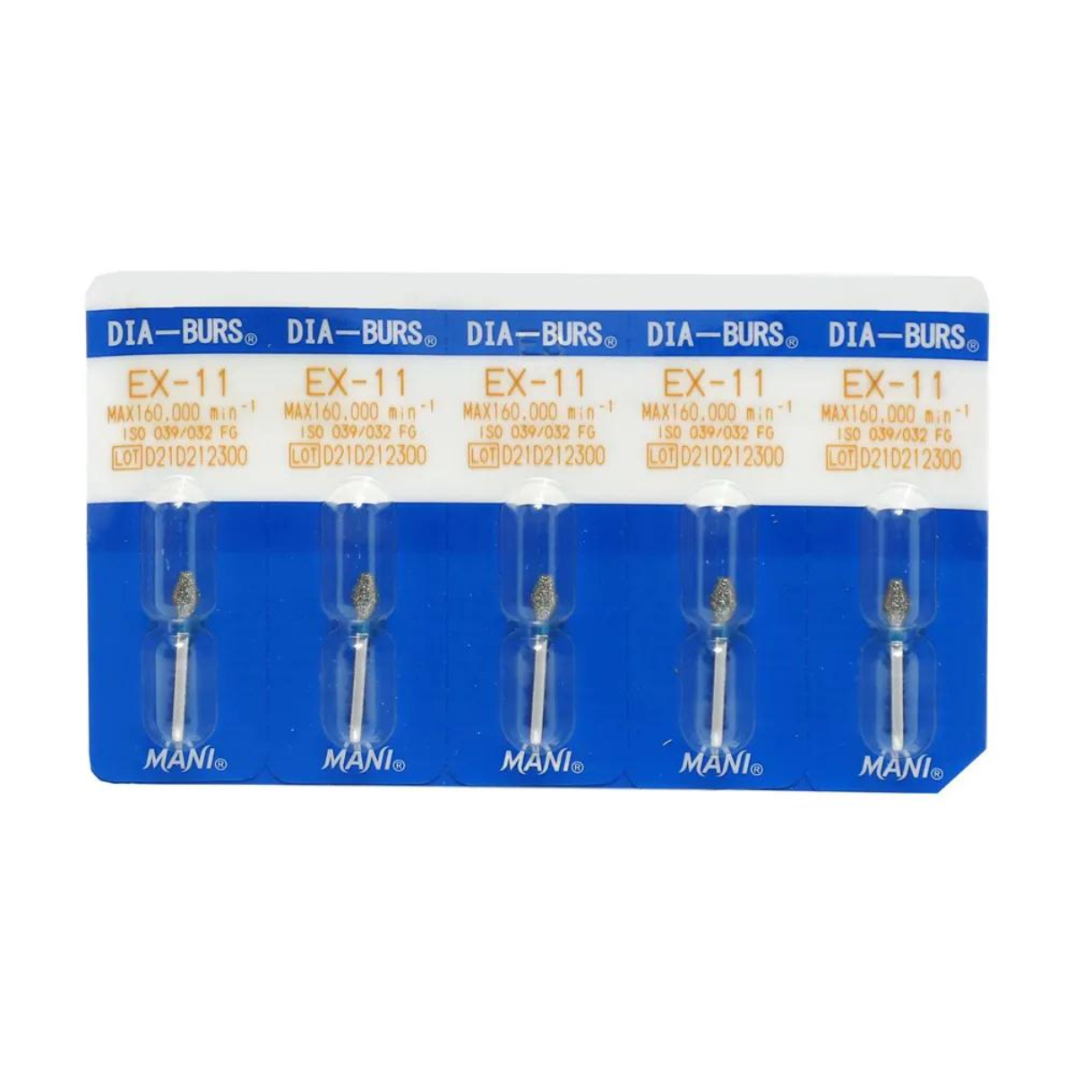 MANI Diamond Burs EX-11, EX-12, EX-20, EX-21, EX-24, EX-26, EX-31 & EX-41 | EX Series FG Diamond Burs | Standard Grit |