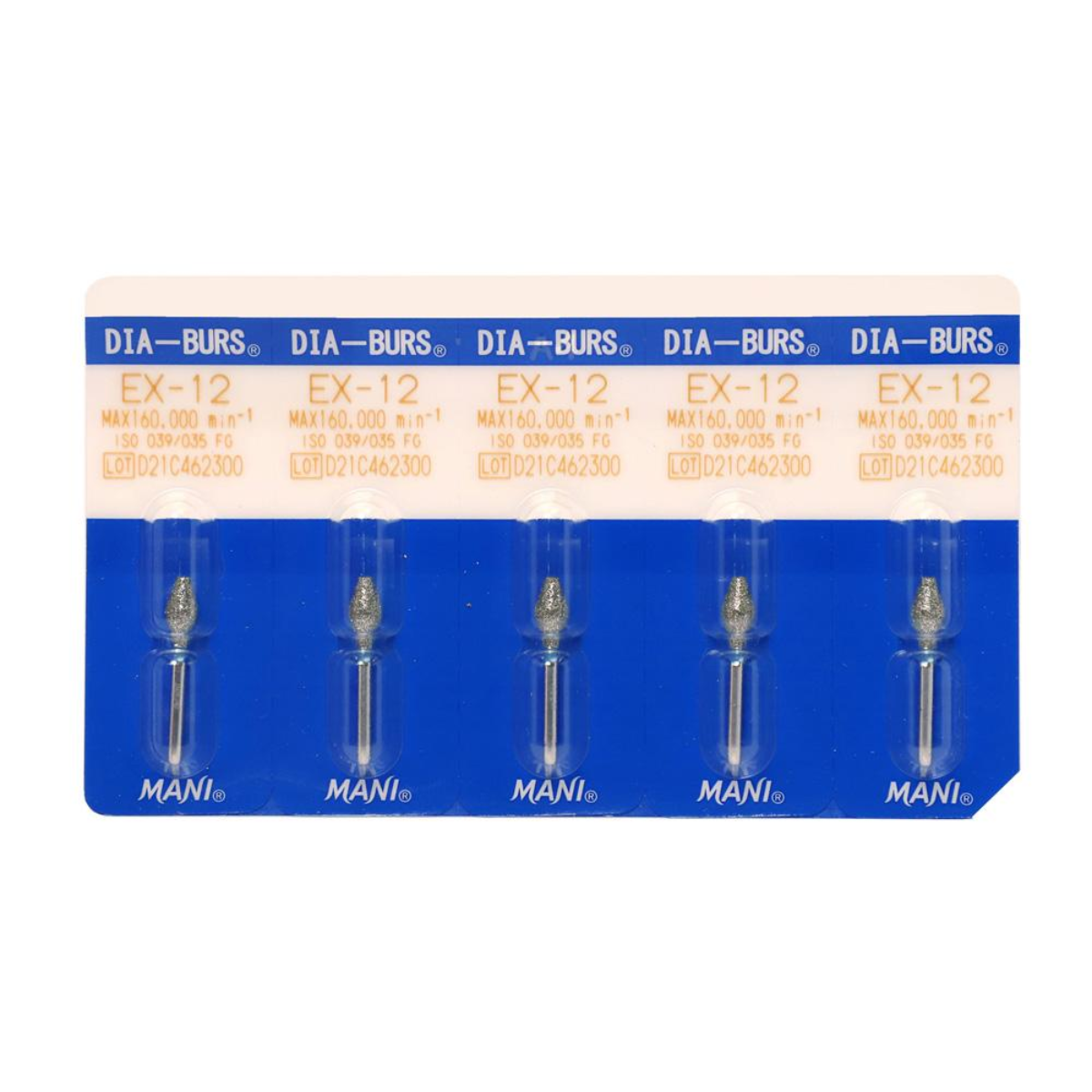 MANI Diamond Burs EX-11, EX-12, EX-20, EX-21, EX-24, EX-26, EX-31 & EX-41 | EX Series FG Diamond Burs | Standard Grit |