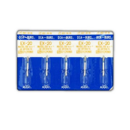 MANI Diamond Burs EX-11, EX-12, EX-20, EX-21, EX-24, EX-26, EX-31 & EX-41 | EX Series FG Diamond Burs | Standard Grit |