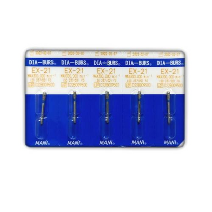 MANI Diamond Burs EX-11, EX-12, EX-20, EX-21, EX-24, EX-26, EX-31 & EX-41 | EX Series FG Diamond Burs | Standard Grit |