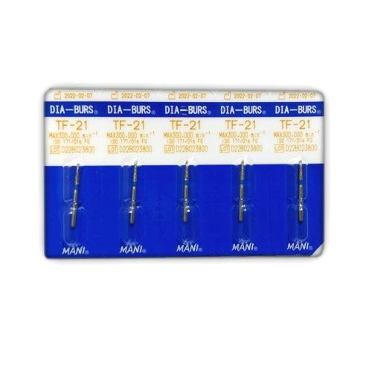 MANI Diamond Burs TF11, TF12, TF13, TF14, TF20, TF21, TFS21, TFS22, TF23, TF31, TF41 & TF42 | Taper Flat End FG Diamond Burs | Standard Grit |