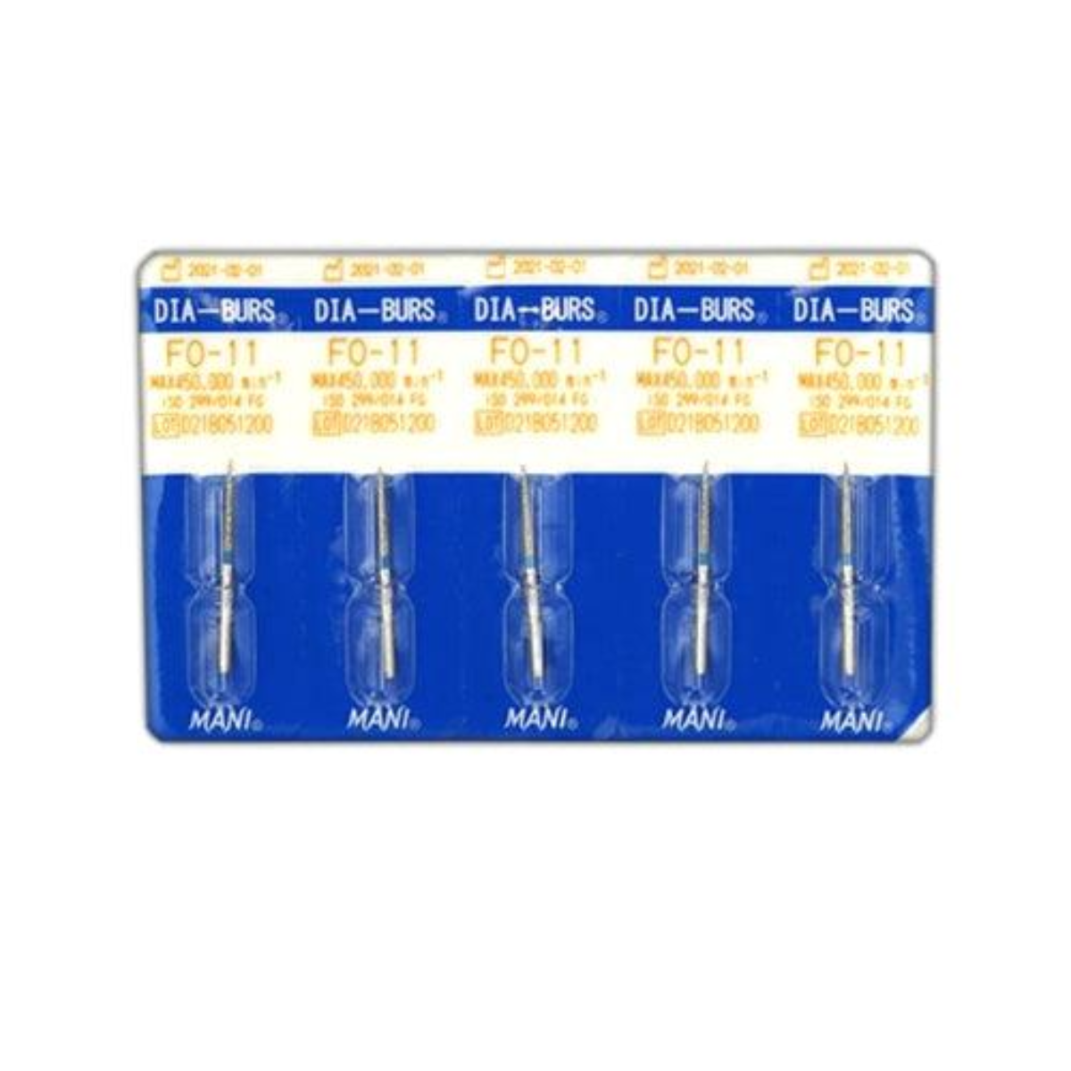 MANI Diamond Burs FO-11, FO-21, FO-22, FO-25, FO-27 & FO-32 | Flame Ogival End FG Diamond Burs | Standard Grit |