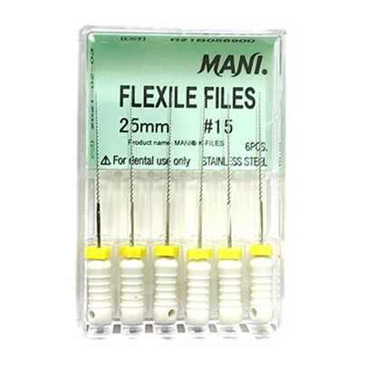 MANI Flexile Files 25mm | Stainless Steel Hand Files | Endodontic Root Canal Files |