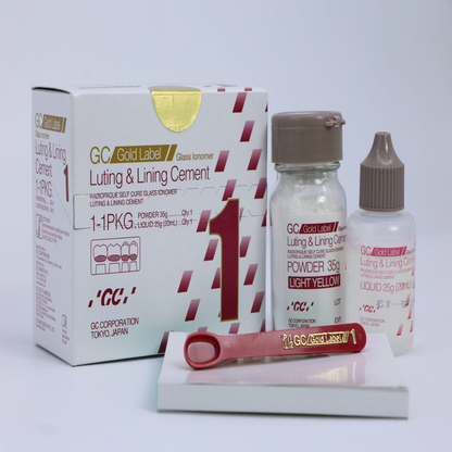 GC Gold Label Luting & Lining Cement | Glass Ionomer Dental Cement | Regular & Small Pack |