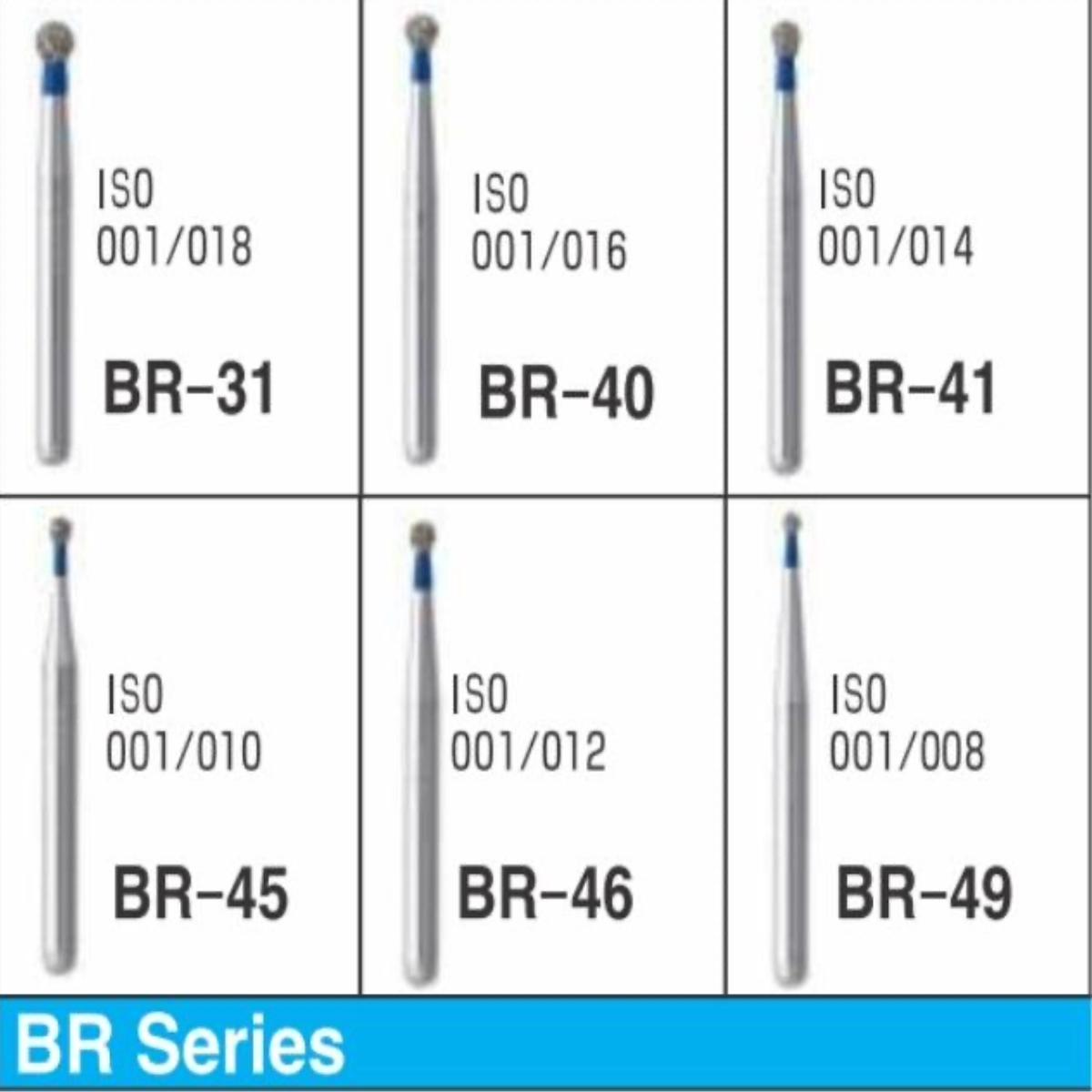 MANI Diamond Burs BR-31, BR-40, BR-41, BR-45, BR-46 & BR-49 | Ball Round Diamond Burs