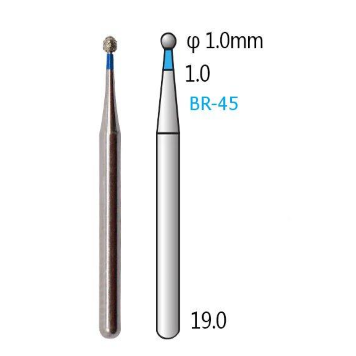 MANI Diamond Burs BR-31, BR-40, BR-41, BR-45, BR-46 & BR-49 | Ball Round Diamond Burs