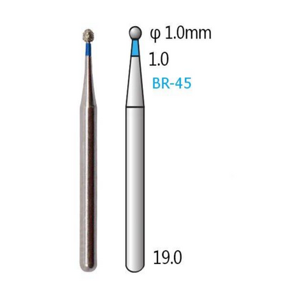 MANI Diamond Burs BR-31, BR-40, BR-41, BR-45, BR-46 & BR-49 | Ball Round Diamond Burs