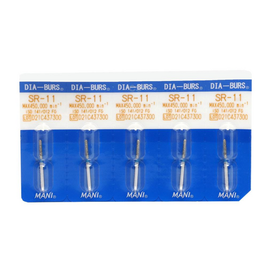 MANI Diamond Burs SR-11 & SR-12 | Straight Round End FG Diamond Burs | Standard Grit |