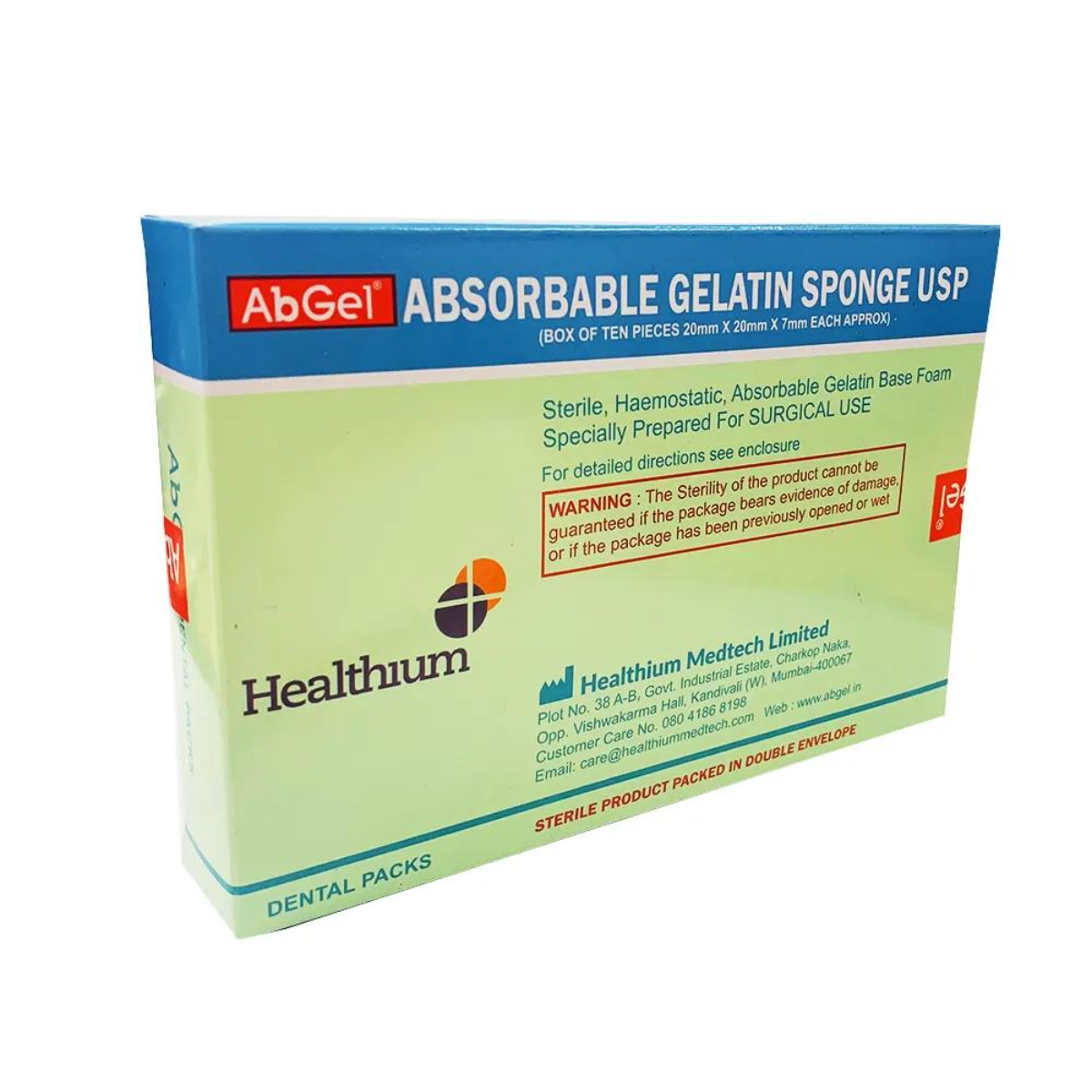 AbGel® Absorbable Gelatin Sponge | Sterile Hemostatic Sponge for Dental & Surgical Use