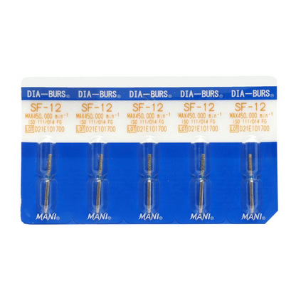 MANI Diamond Burs SF-11, SF-12, SF-13, SF-21, SF-31 & SF-41 | Straight Flat End FG Diamond Burs | Standard Grit |
