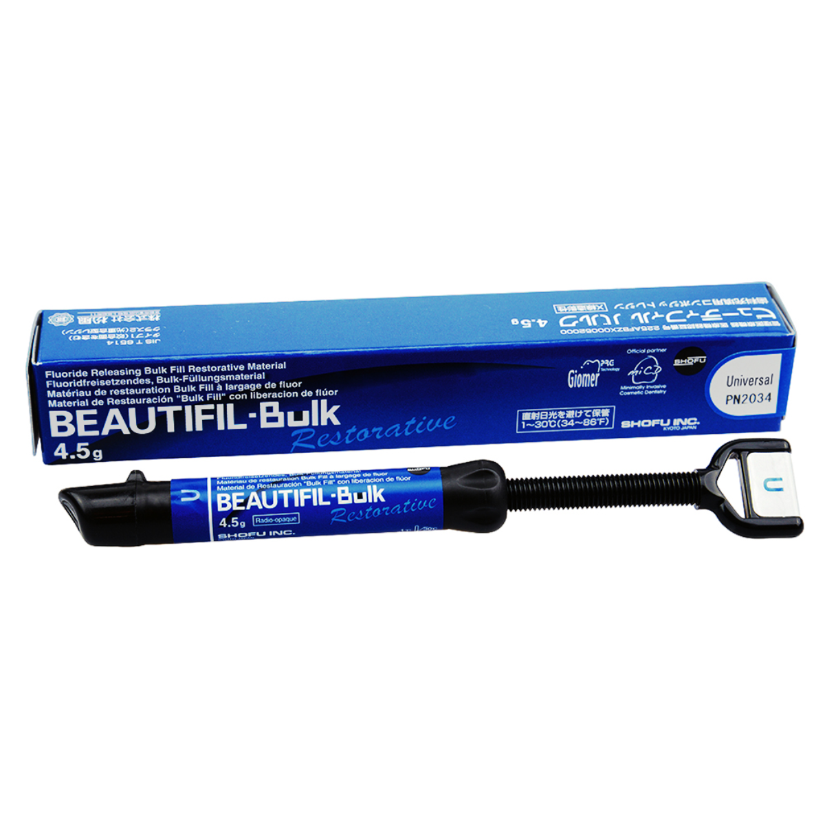 Shofu Beautifil Bulk Restorative | Giomer Bulk Fill Composite | High Strength Universal Restorative | Syringe |