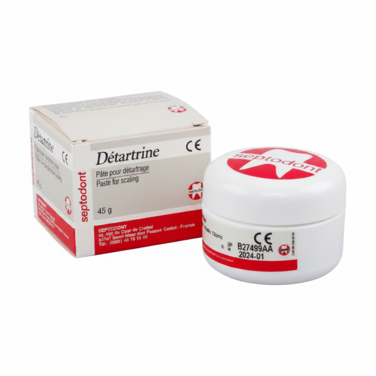 Septodont Detartrine Prophy Paste | Fluoride-Free Dental Polishing Paste | 45g Tube |