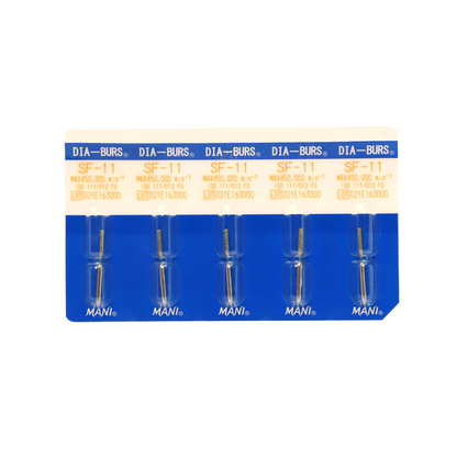 MANI Diamond Burs SF-11, SF-12, SF-13, SF-21, SF-31 & SF-41 | Straight Flat End FG Diamond Burs | Standard Grit |