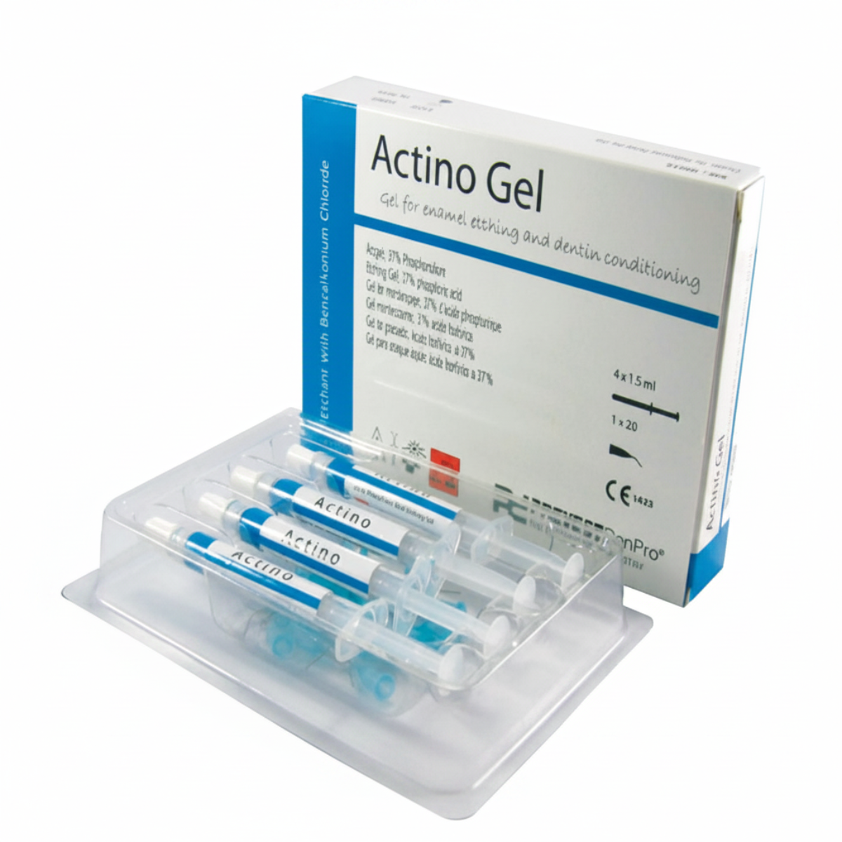 Actino Gel Etching Gel Syringe & Jumbo Pack | 37% Phosphoric Acid Dental Etchant | Blue Gel