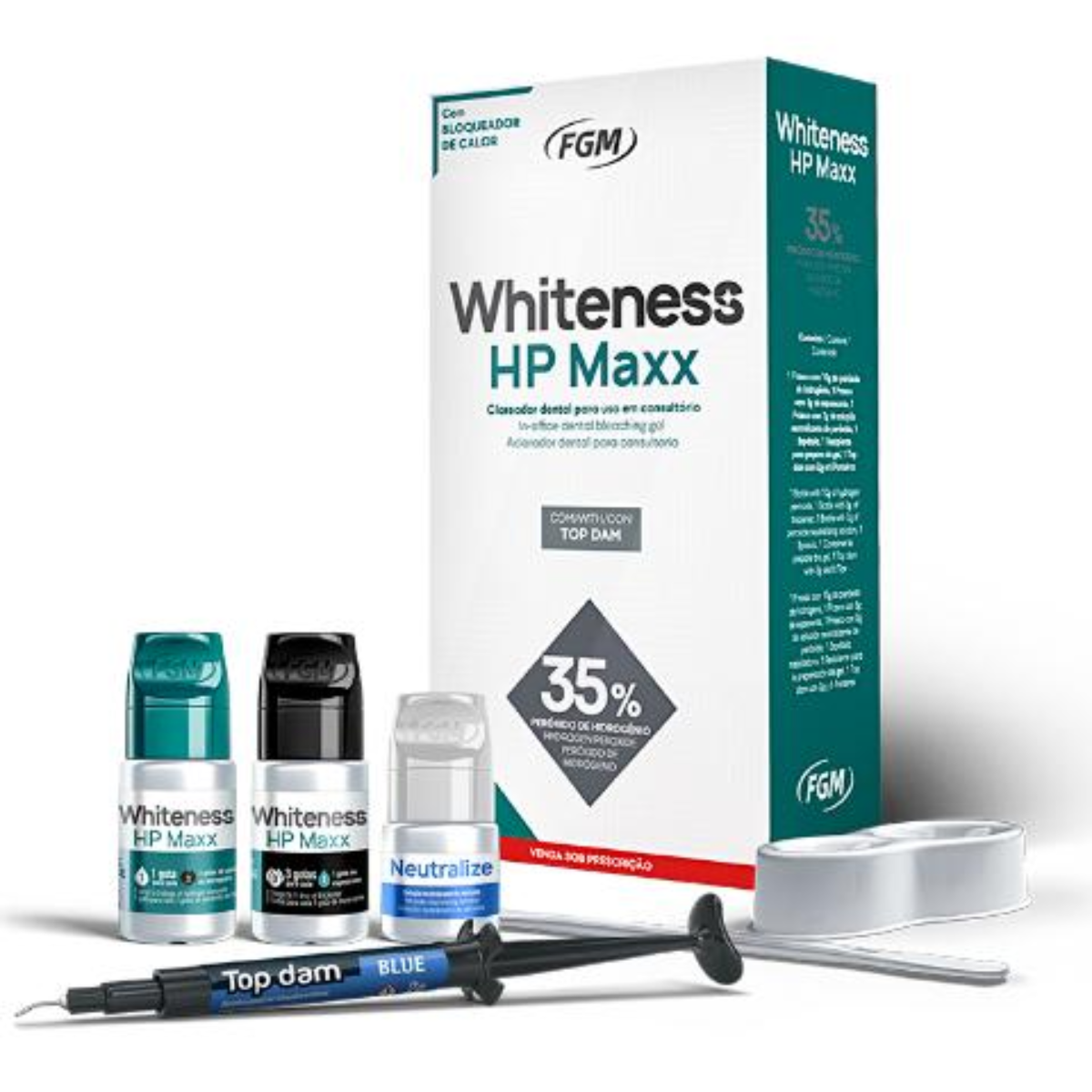 Whiteness HP Max Professional In-Office Teeth Whitening Kit | 35% Hydrogen Peroxide | FGM Dental