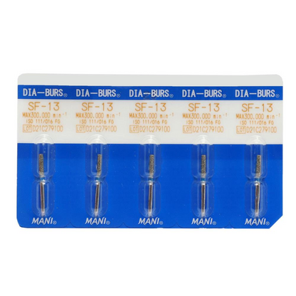 MANI Diamond Burs SF-11, SF-12, SF-13, SF-21, SF-31 & SF-41 | Straight Flat End FG Diamond Burs | Standard Grit |
