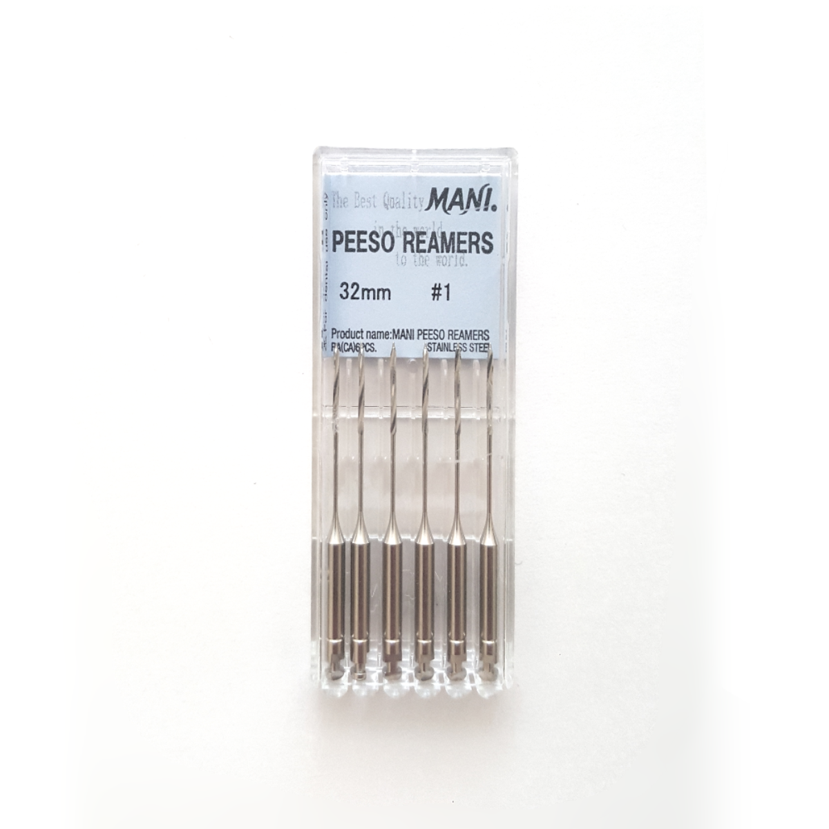 MANI Peeso Reamers 32mm | Stainless Steel Endodontic Reamers | RA Latch Type |