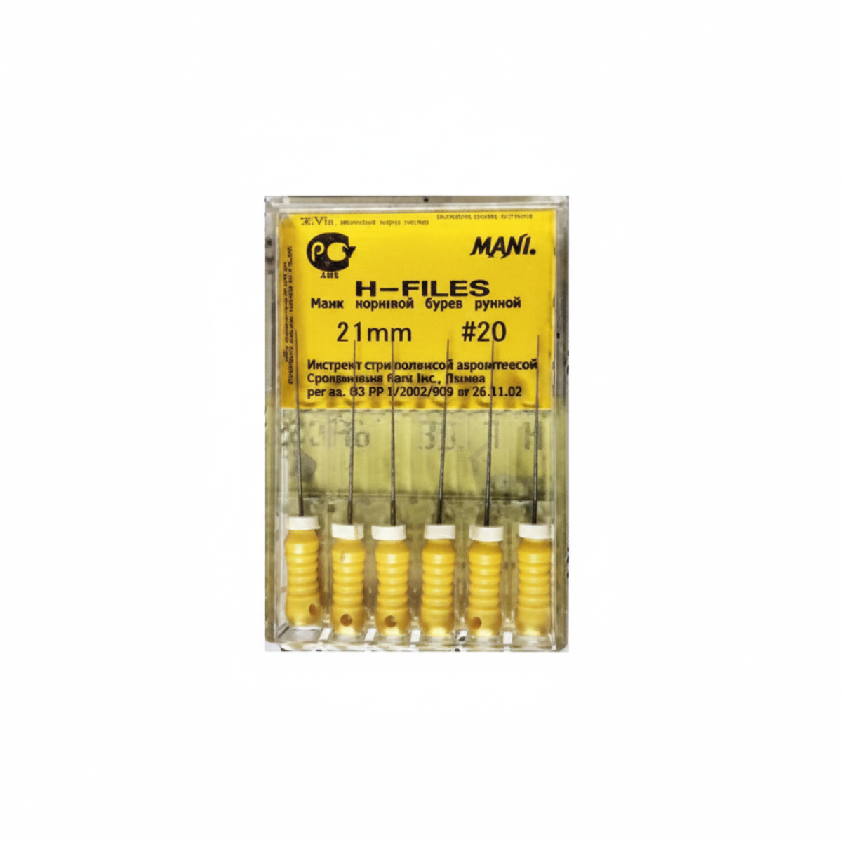 MANI H-Files 21mm | Stainless Steel Hedstrom Endodontic Hand Files | ISO Sizes |