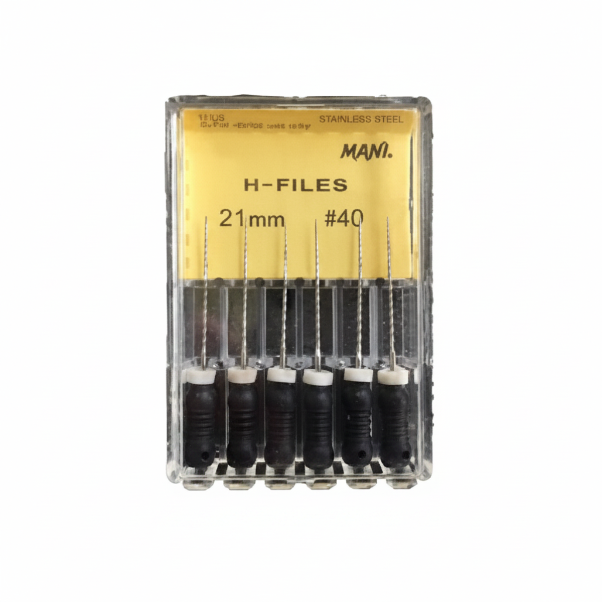 MANI H-Files 21mm | Stainless Steel Hedstrom Endodontic Hand Files | ISO Sizes |