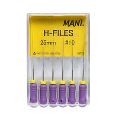 MANI H-Files 25mm | Stainless Steel Hedström Endodontic Hand Files | ISO Sizes |