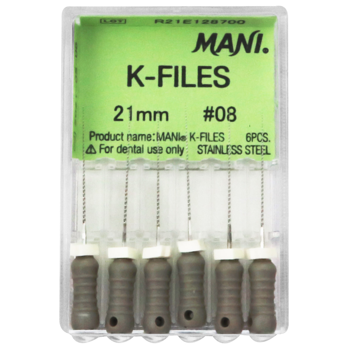 MANI K-Files 21mm | Stainless Steel Endodontic Hand Files | ISO Sizes |