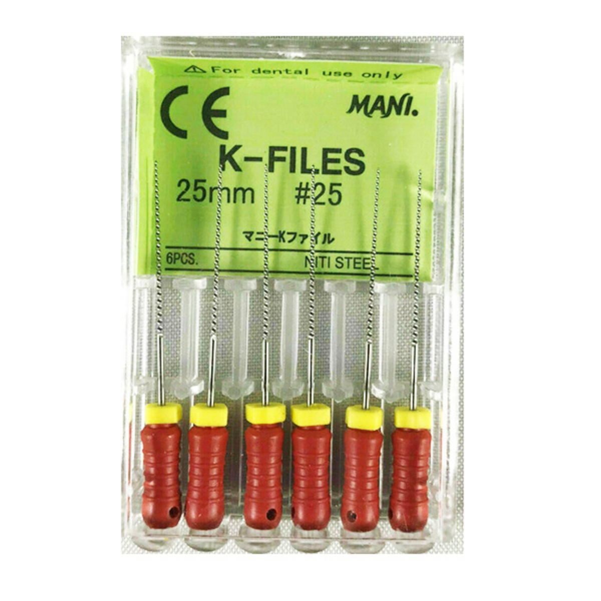 MANI K-Files 25mm | Stainless Steel Endodontic Hand Files | ISO Sizes |