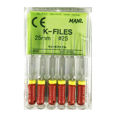 MANI K-Files 25mm | Stainless Steel Endodontic Hand Files | ISO Sizes |