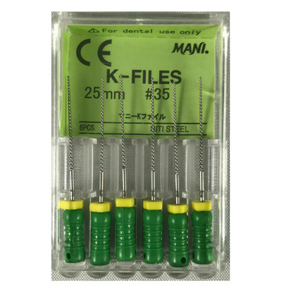 MANI K-Files 25mm | Stainless Steel Endodontic Hand Files | ISO Sizes |