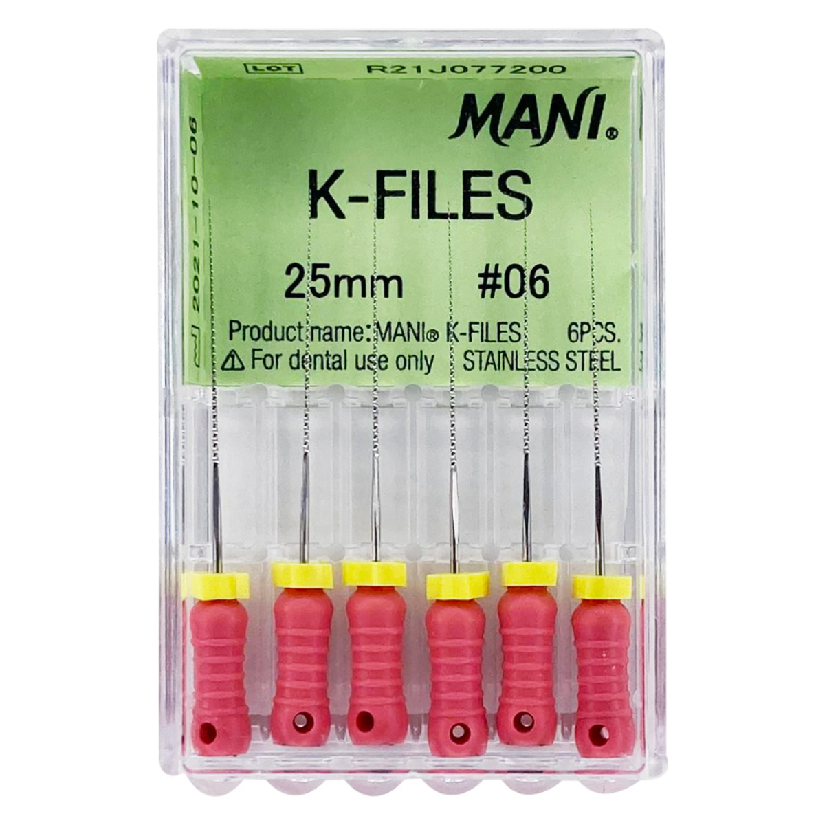 MANI K-Files 25mm | Stainless Steel Endodontic Hand Files | ISO Sizes |
