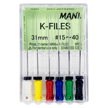 MANI K-Files 31mm | Stainless Steel Endodontic Hand Files |