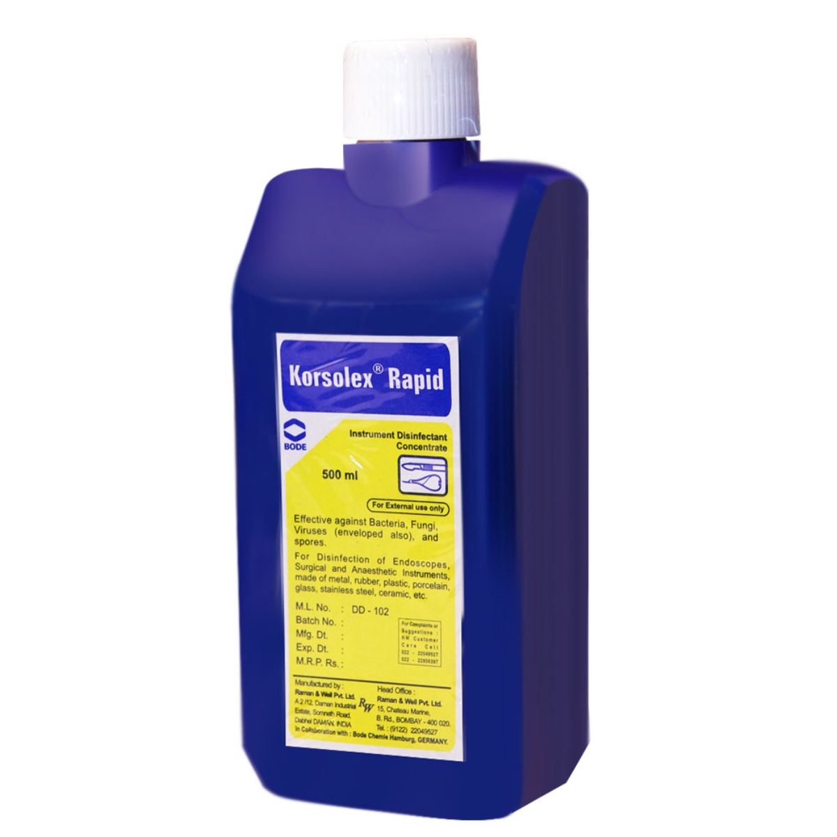 Raman & Weil Korsolex® Rapid Instrument Sterilizer 500ml (Cidex Alternative) | High-Level Instrument Disinfectant