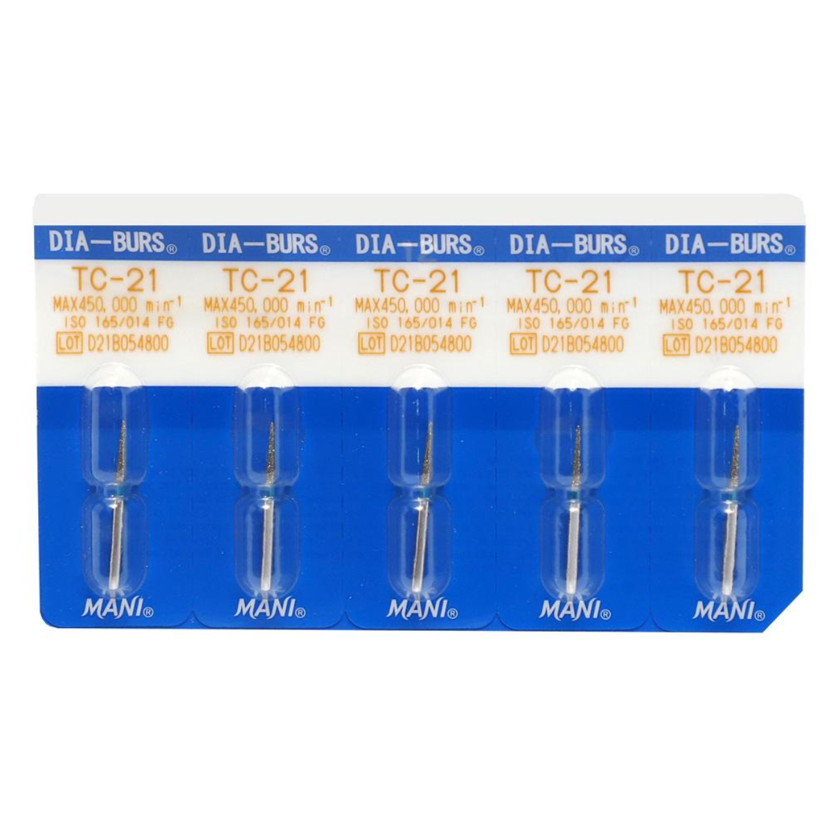 MANI Diamond Burs TC-11, TC-16, TC-21, TCS-21 & TC-26 | Taper Conical End FG Diamond Burs | Standard Grit |