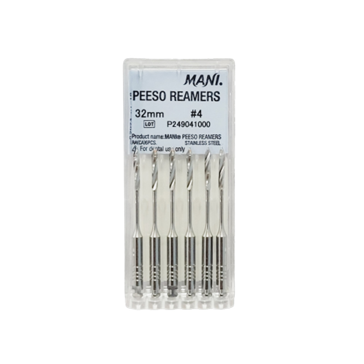 MANI Peeso Reamers 32mm | Stainless Steel Endodontic Reamers | RA Latch Type |