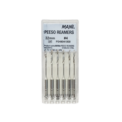 MANI Peeso Reamers 32mm | Stainless Steel Endodontic Reamers | RA Latch Type |