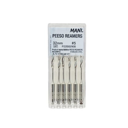 MANI Peeso Reamers 32mm | Stainless Steel Endodontic Reamers | RA Latch Type |